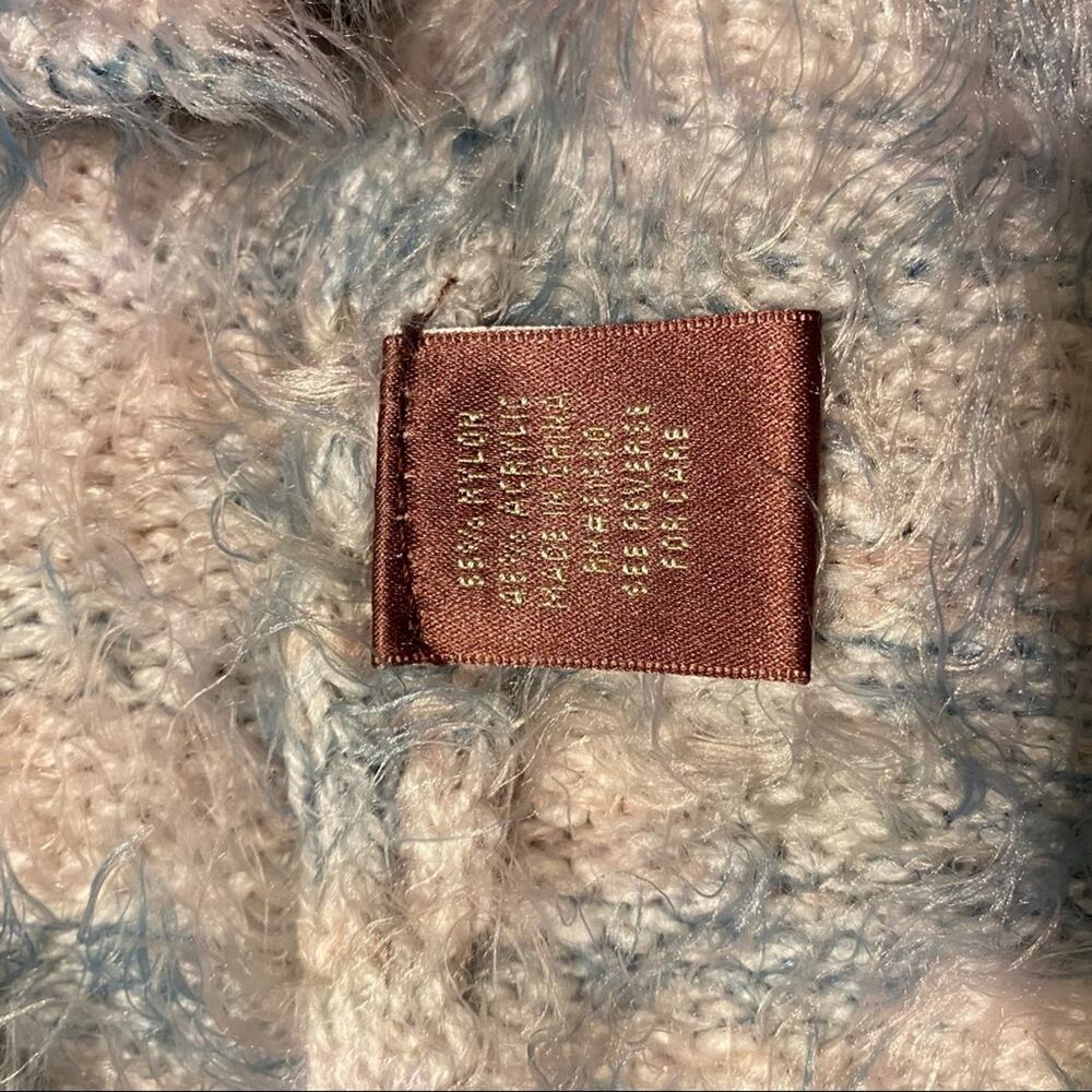 525 America Blue Eyelash Oversized V-Neck Sweater Spacedye Small - Picture 5 of 5